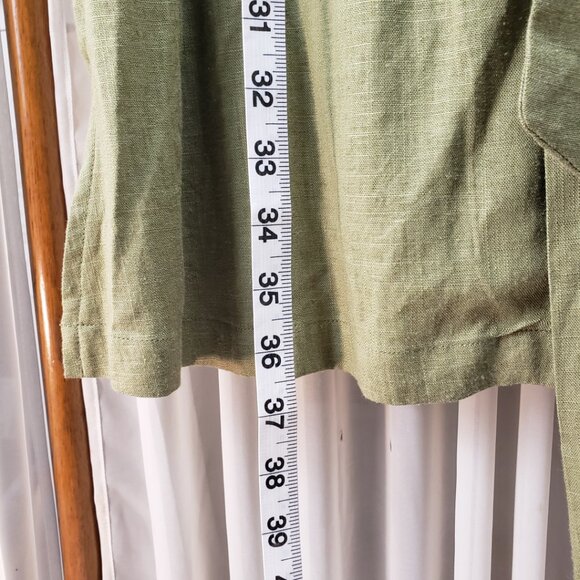 ModCloth XXS Dress Olive Green Linen Pockets Button Shirt Belt Tie Khaki NWT - Picture 15 of 15